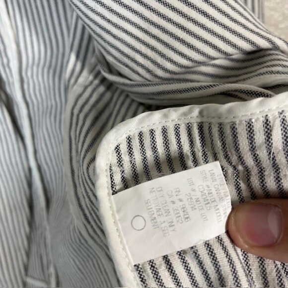 Theory Blazer Womens 0 Open Front Jacket Lanai White Striped Career - Picture 4 of 7